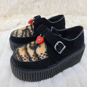 Creeper Faux Tiger fur Print 3 inch Platform